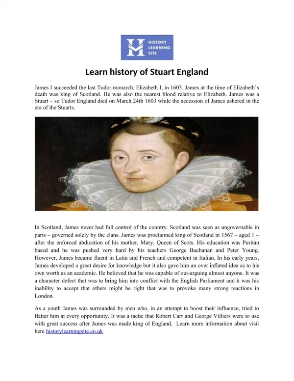 Learn history of Stuart England