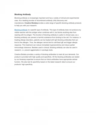 Blocking Antibody - slide 1