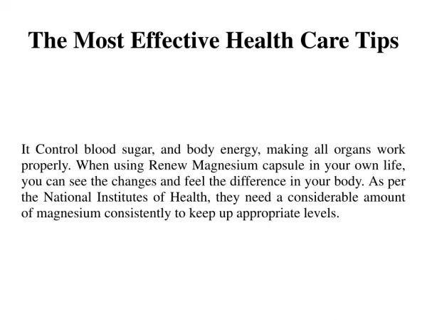 The Most Effective Health Care Tips