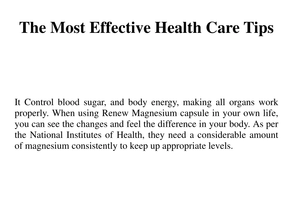 the most effective health care tips