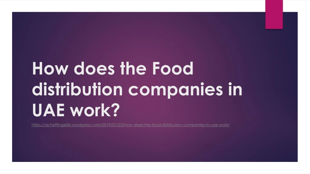 how does the food distribution companies in uae work