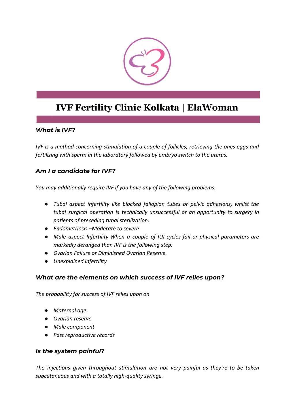 ivf fertility clinic kolkata elawoman