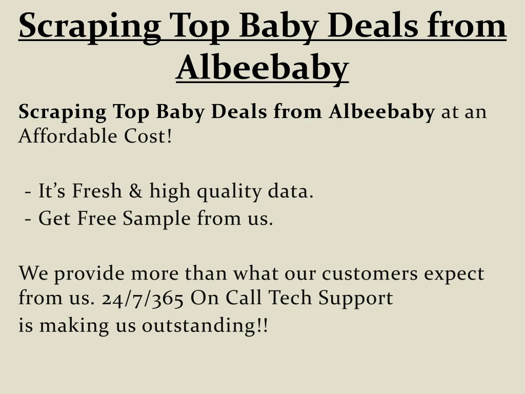 scraping top baby deals from albeebaby