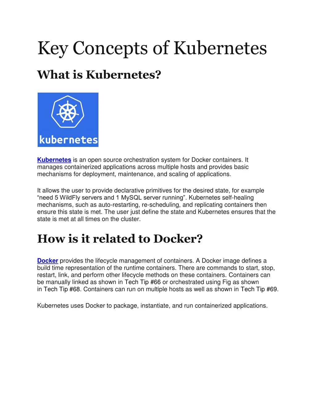key concepts of kubernetes
