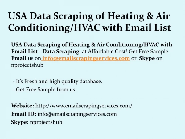 usa data scraping of heating air conditioning hvac with email list