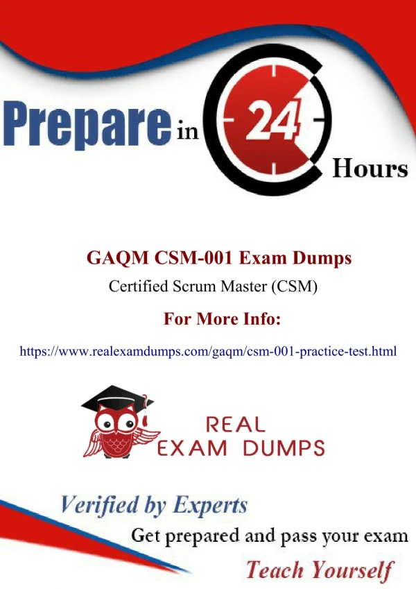 Get GAQM CSM-001 Dumps PDF - Study Material RealExamDumps.com