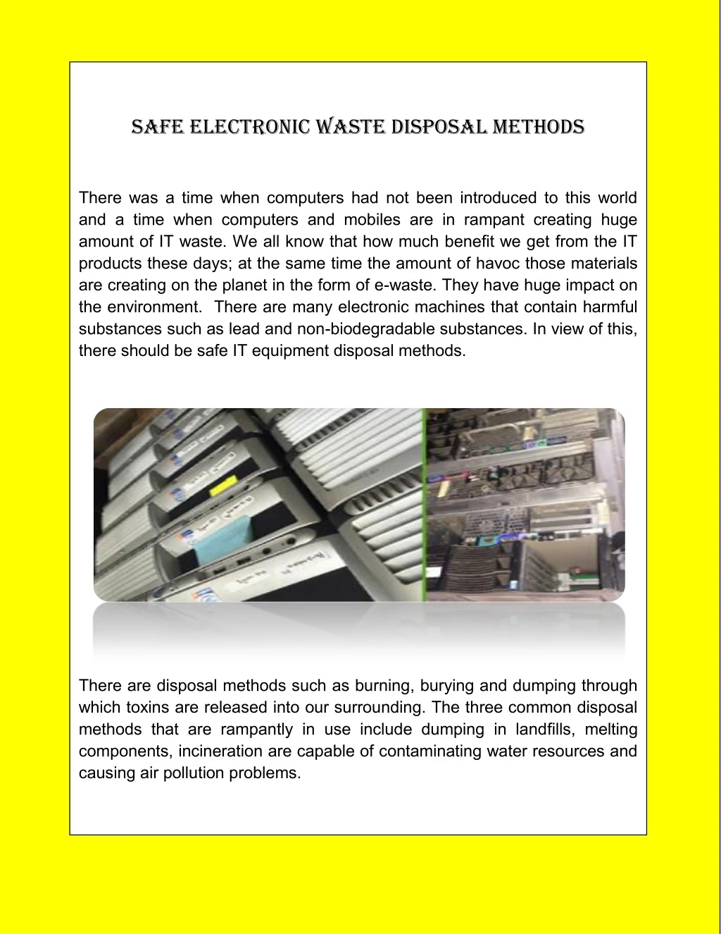 safe electronic waste disposal methods