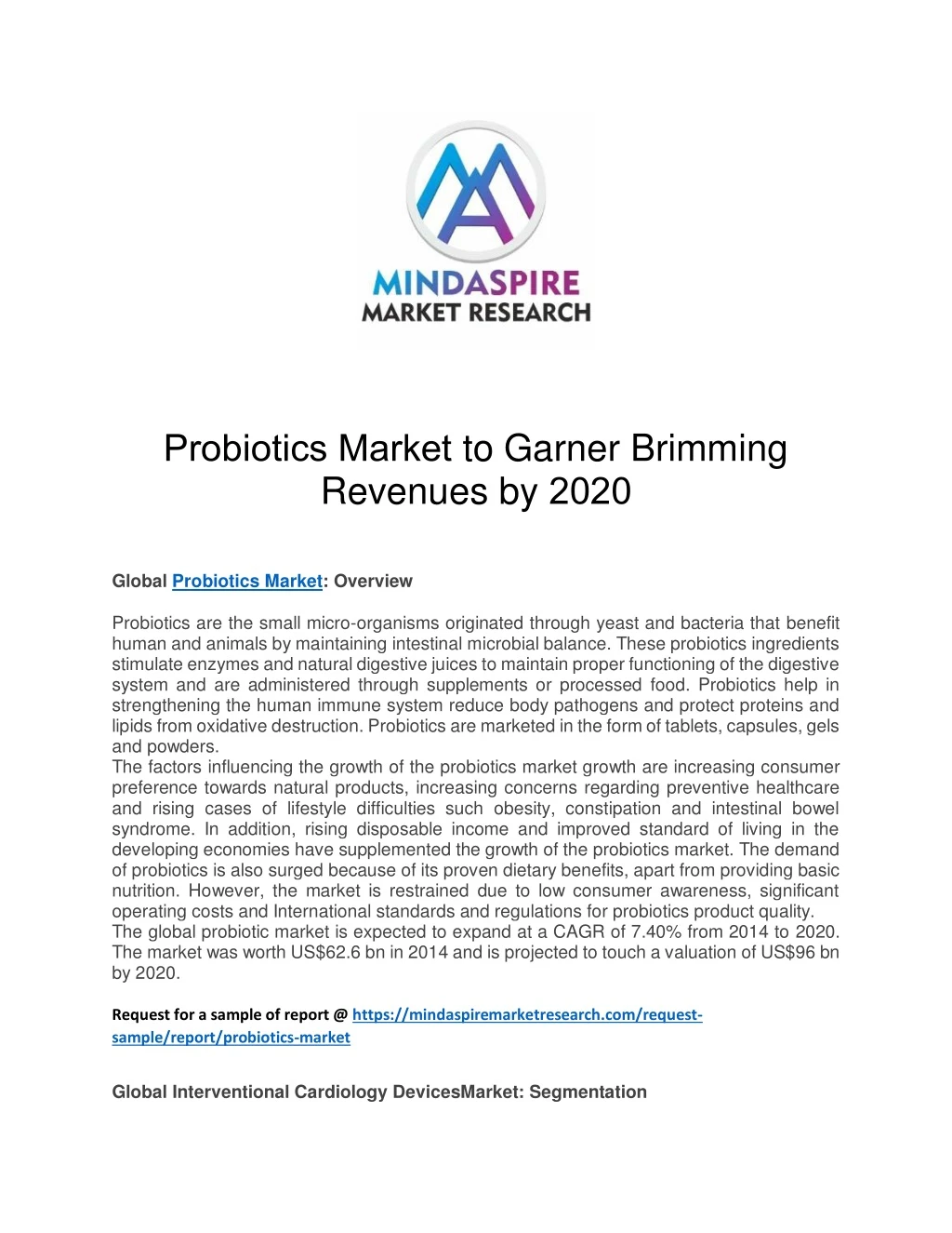 probiotics market to garner brimming revenues