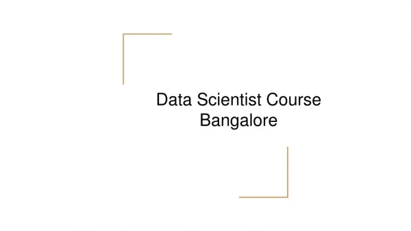 Data scientist course bangalore