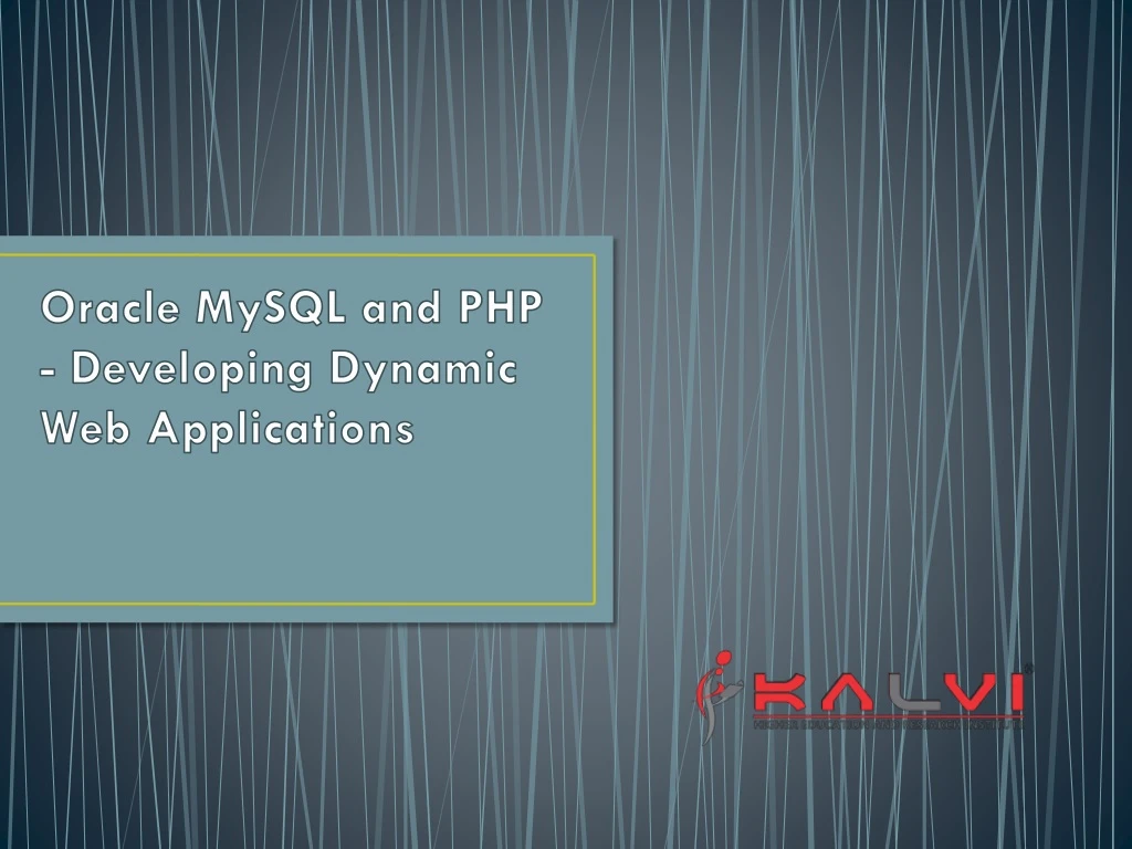 oracle mysql and php developing dynamic web applications