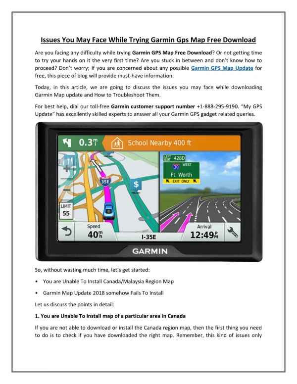 Issues You May Face While Trying Garmin Gps Map Free Download