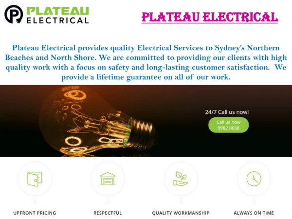 Electrician Mosman | Plateau Electrical