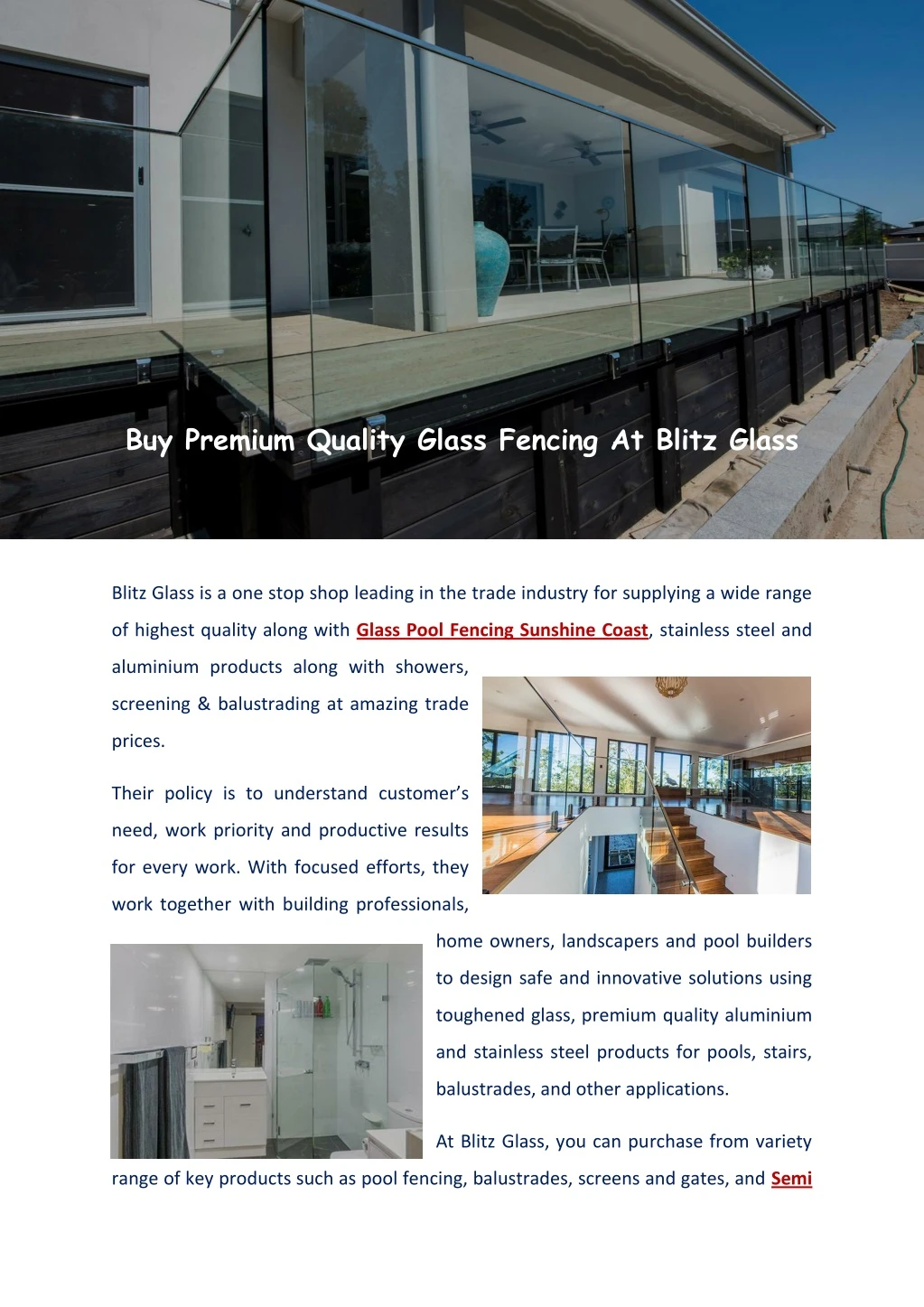 buy premium quality glass fencing at blitz glass