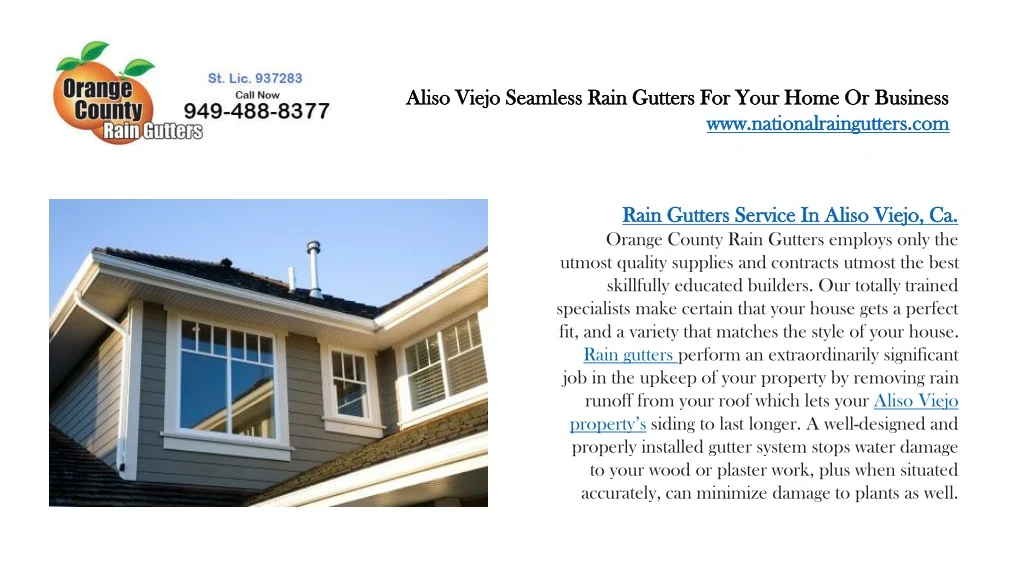 aliso viejo seamless rain gutters for your home