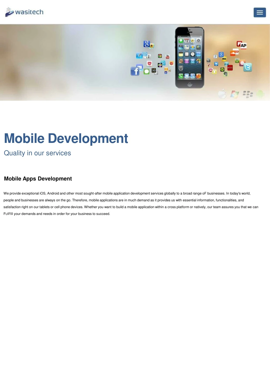 mobile development quality in our services