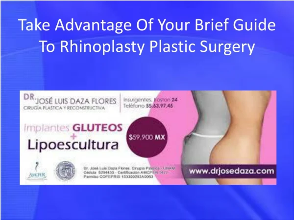 Take Advantage Of Your Brief Guide To Rhinoplasty Plastic Surgery