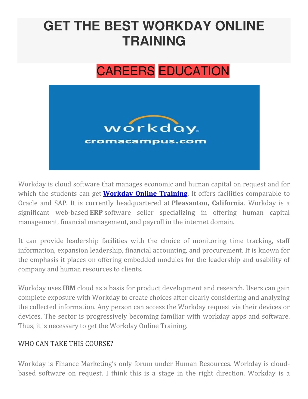 get the best workday online training careers