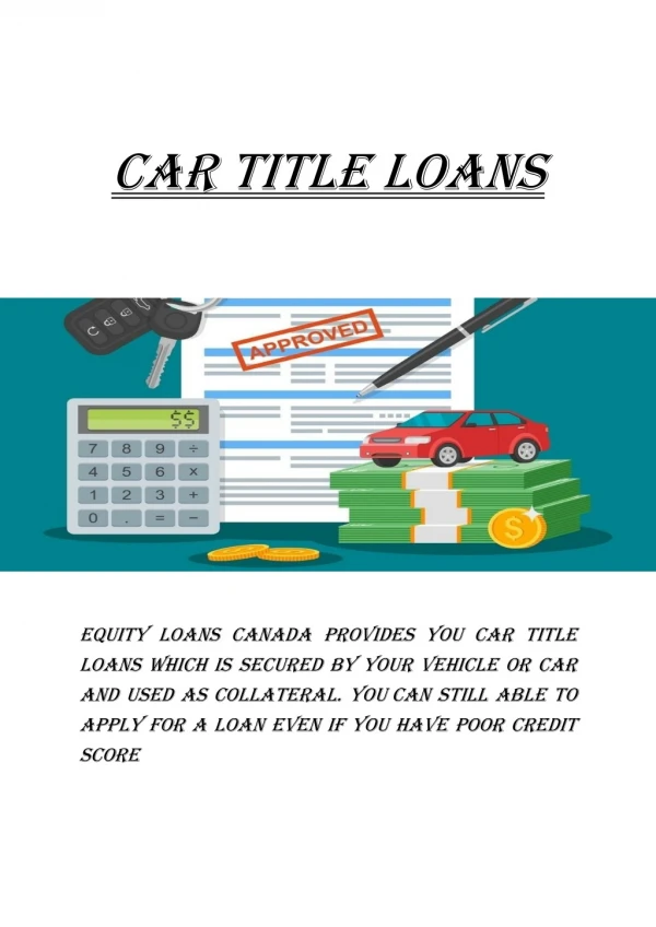 Getting A Title Loans Against Your Car When Your Credit Sucks in Red Deer