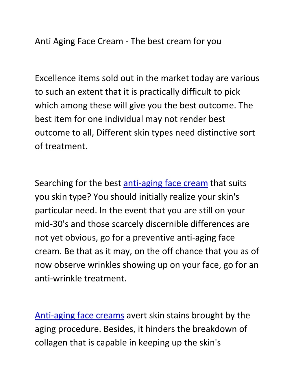 anti aging face cream the best cream for you
