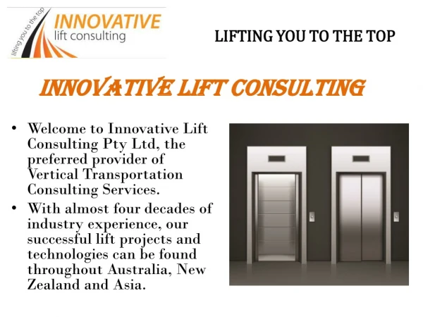 Lift Engineer | Innovative Lift Consulting