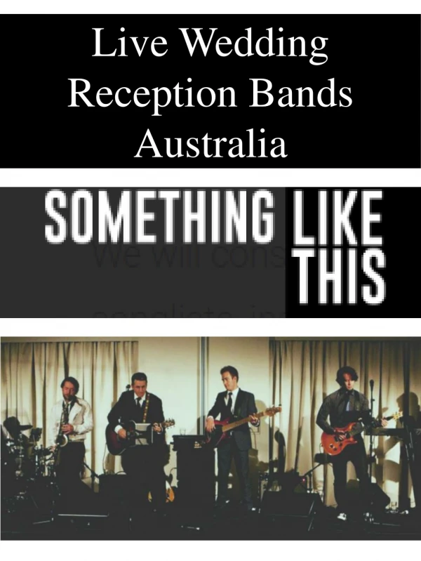 Live Wedding Reception Bands Australia