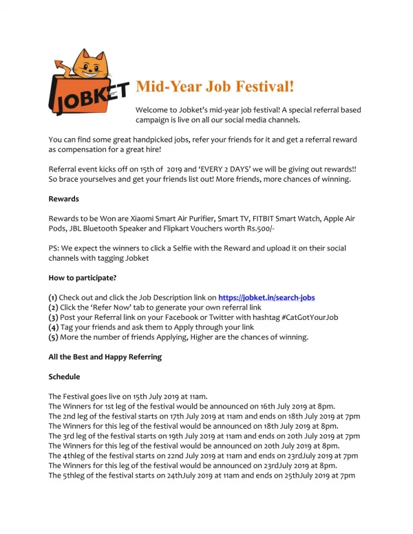Mid-Year Job Festival!