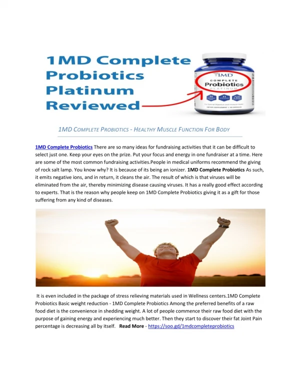 1MD Complete Probiotics - Boosts Your Energy For Health