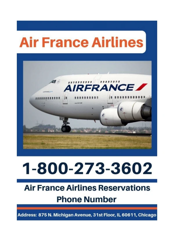 Dial Air France Airlines Reservations Phone Number! 1 800-273-3602