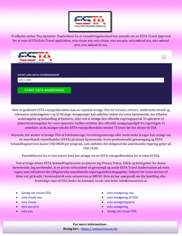 vi tilbyder online visa tjenester passholdere