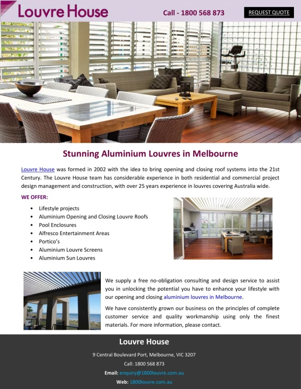 Stunning Aluminium Louvres in Melbourne