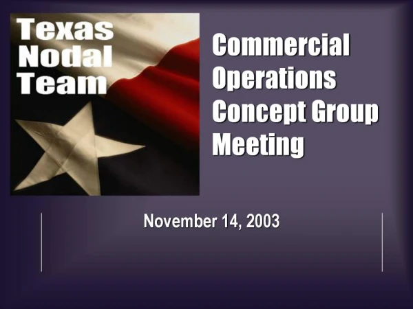 Commercial Operations Concept Group Meeting