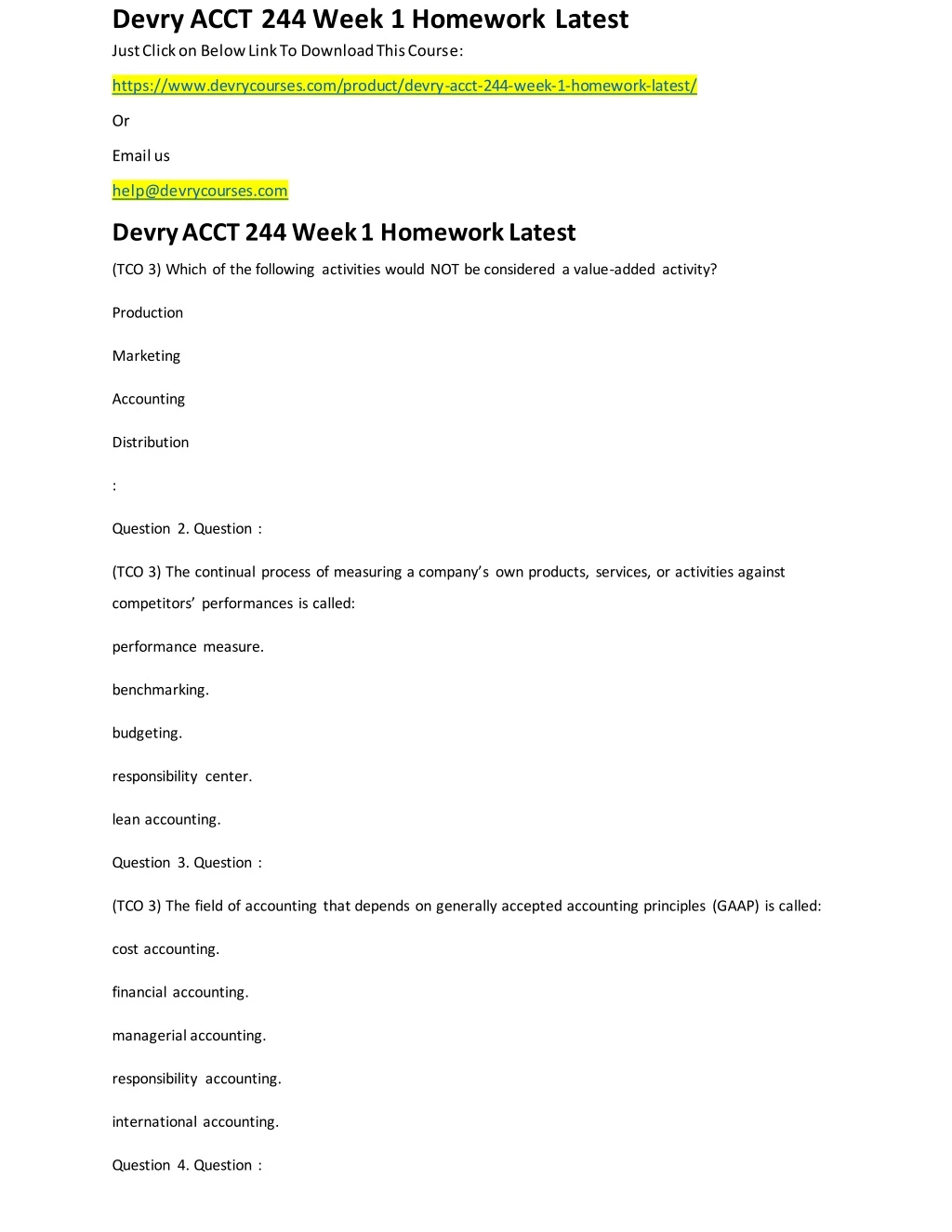 devry acct 244 week 1 homework latest just click