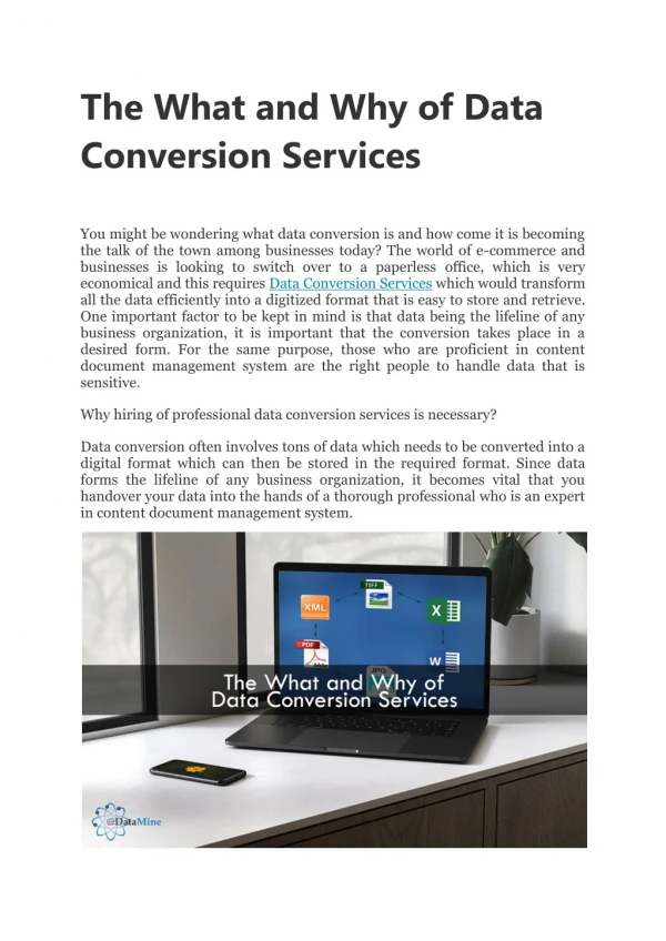 The What and Why of Data Conversion Services