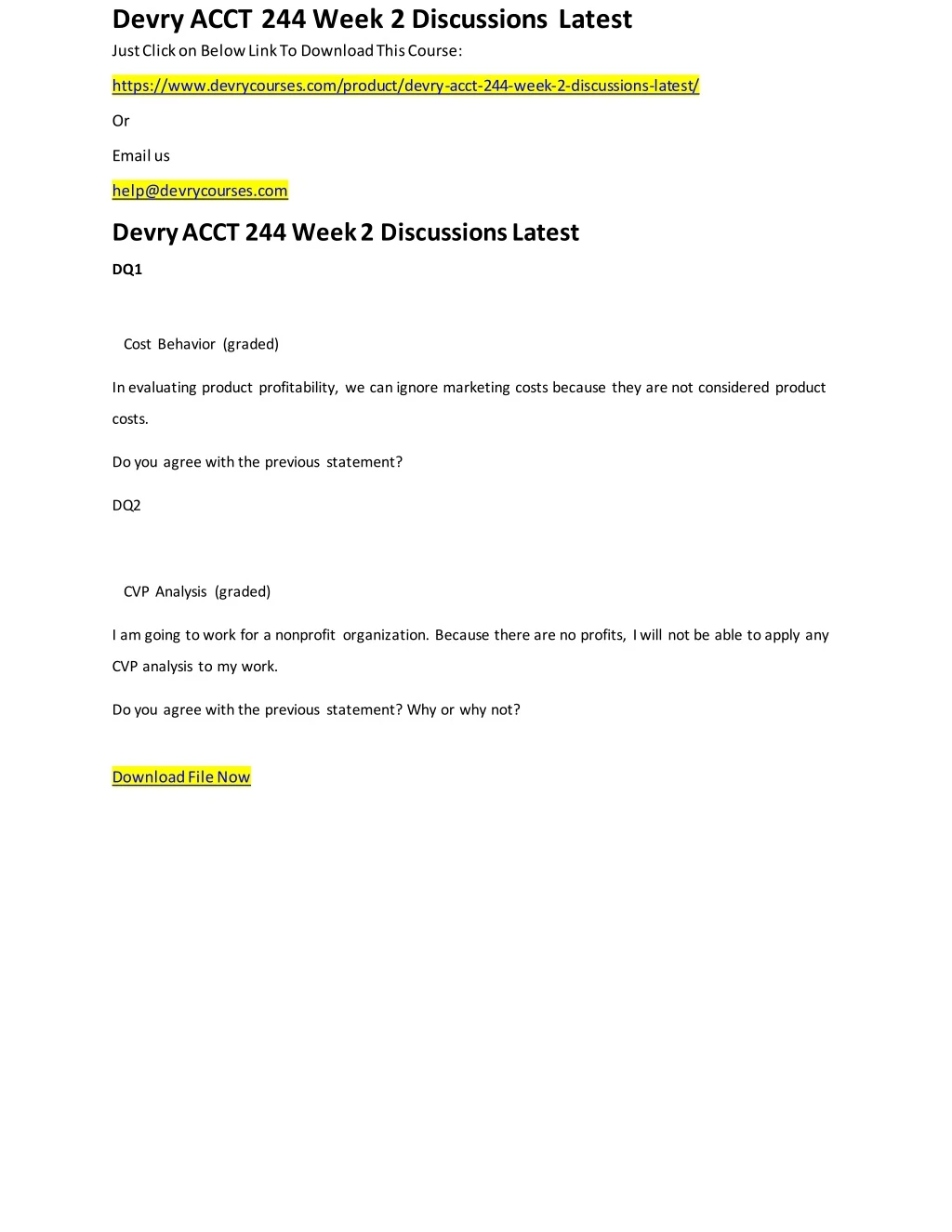 devry acct 244 week 2 discussions latest just