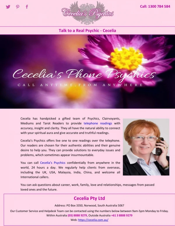 Talk to a Real Psychic – Cecelia