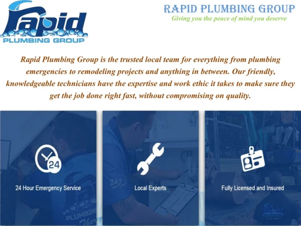 Plumbing Service | Rapid Plumbing Group