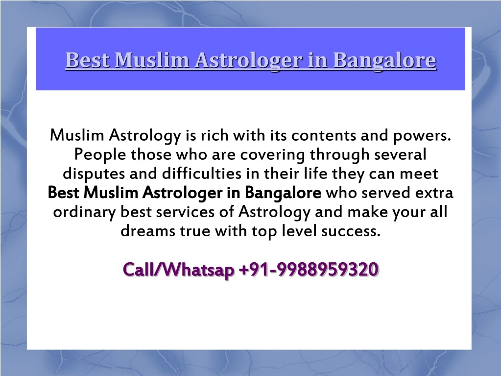 best muslim astrologer in bangalore