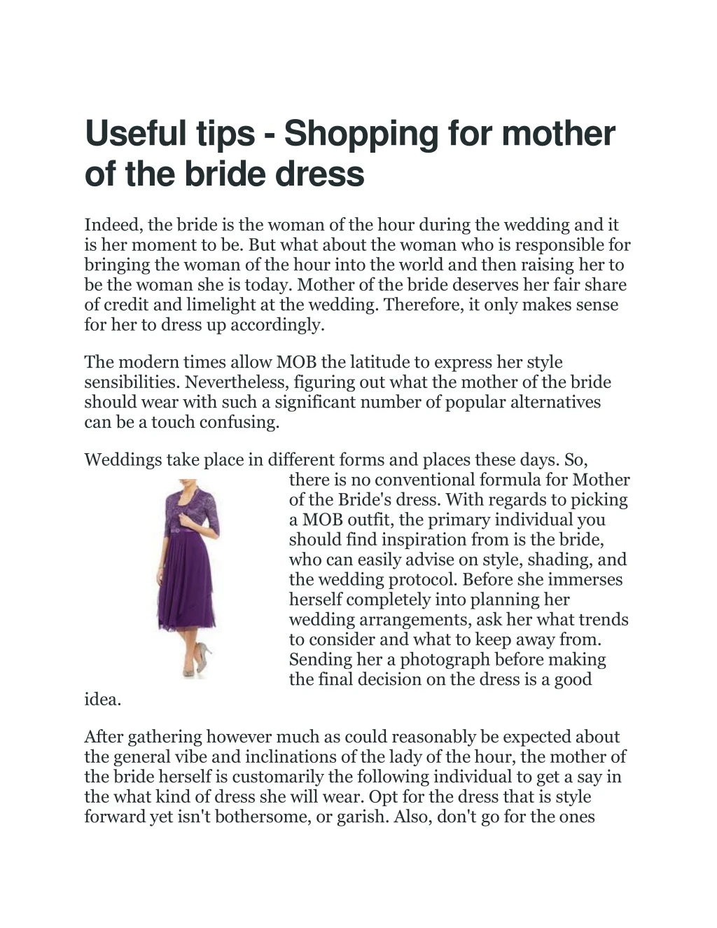 useful tips shopping for mother of the bride dress