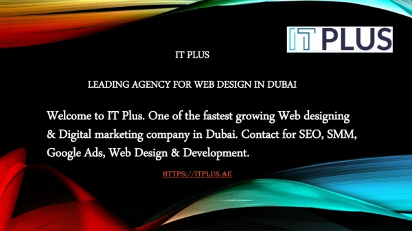 Best Service Provider - Leading Agency For Web Design In Dubai | IT Plus