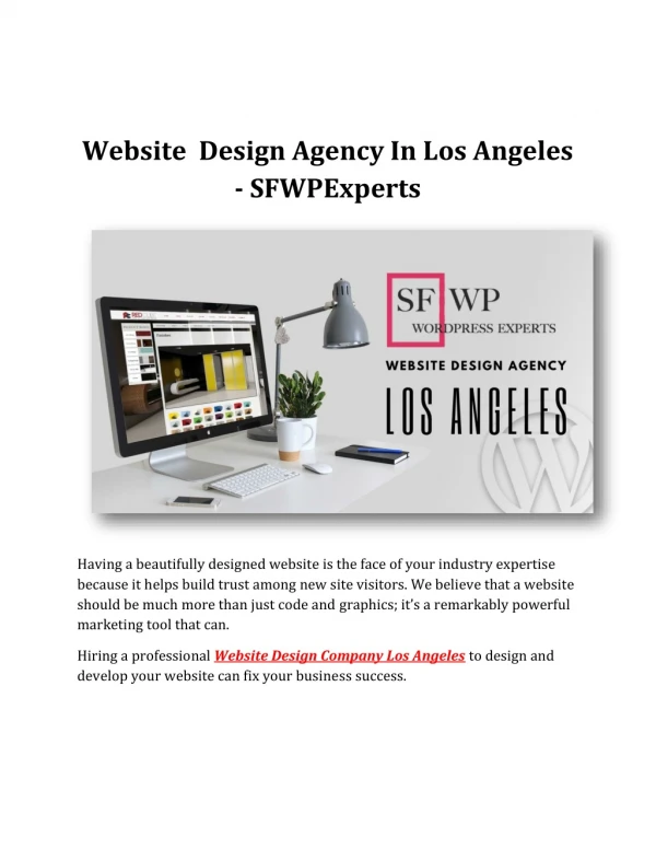 Website Design Agency In Los Angeles - SFWPExperts