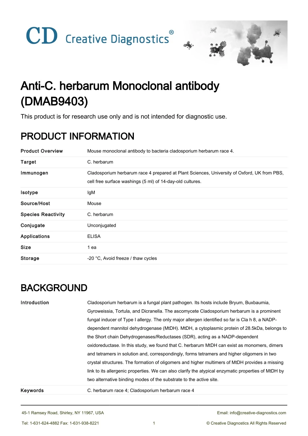 anti c herbarum monoclonal antibody anti