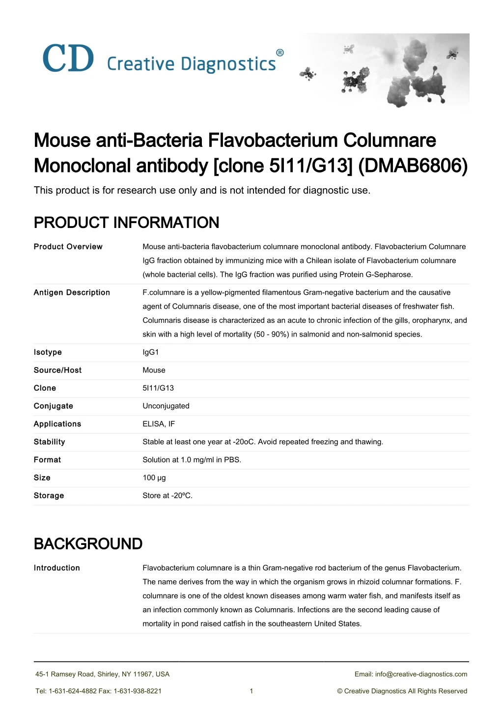 mouse anti bacteria flavobacterium columnare