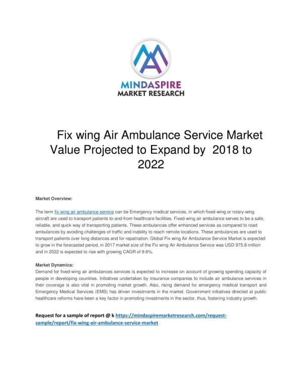 fix wing air ambulance service market value