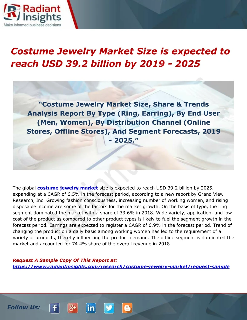 costume jewelry market size is expected to reach