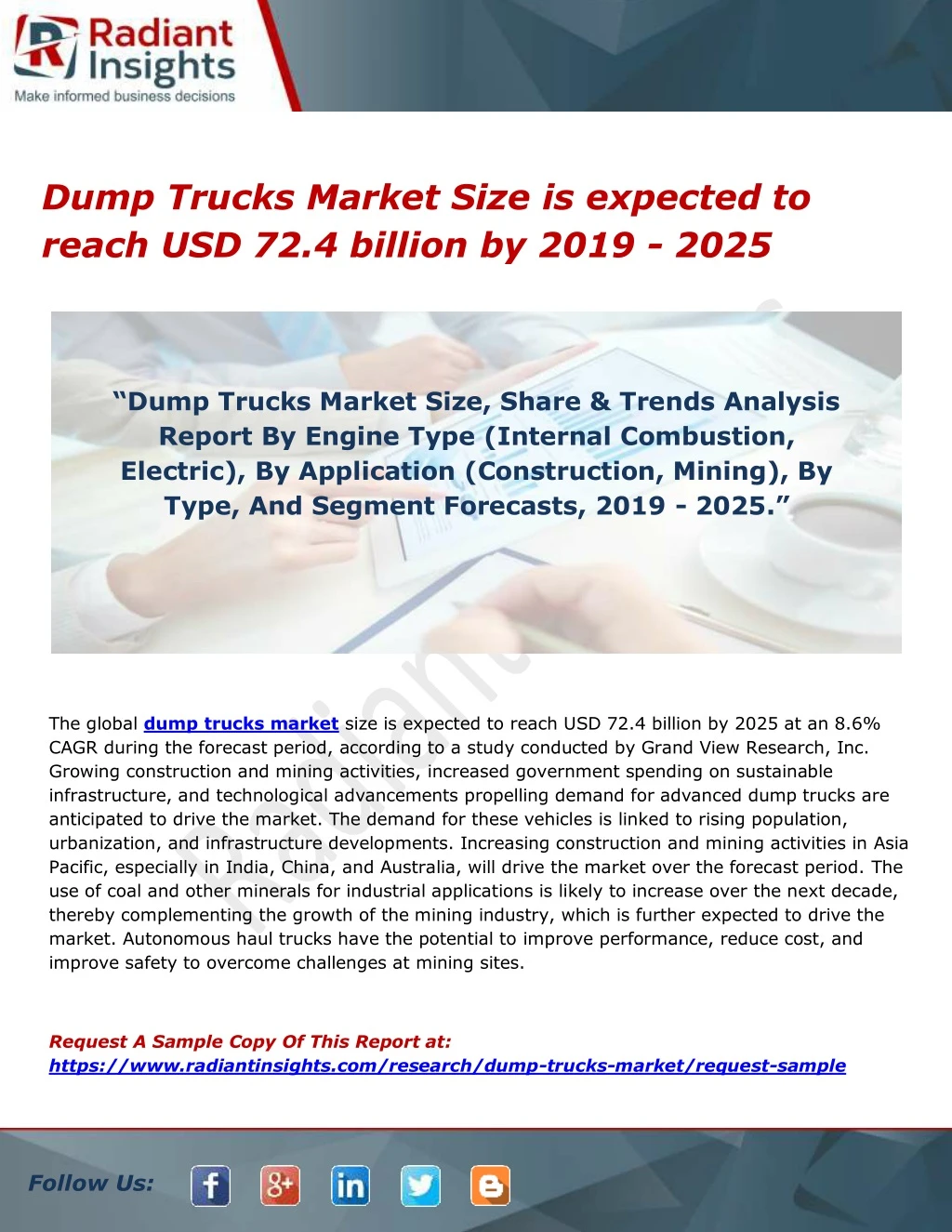 dump trucks market size is expected to reach