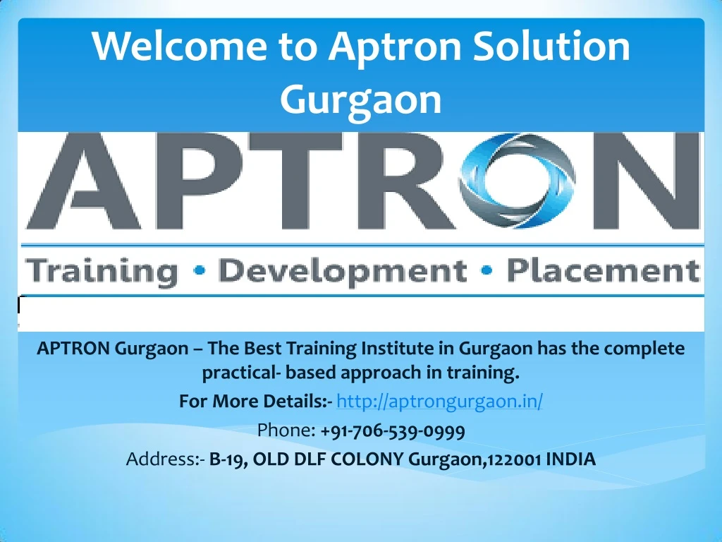 welcome to aptron solution gurgaon