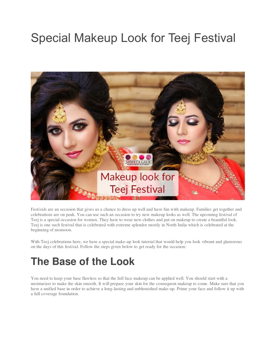 special makeup look for teej festival