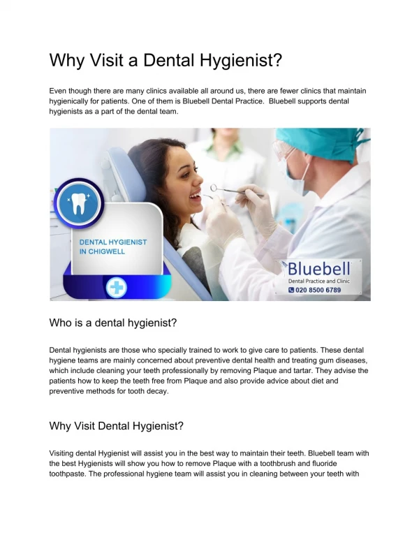 Why Visit a Dental Hygienist?