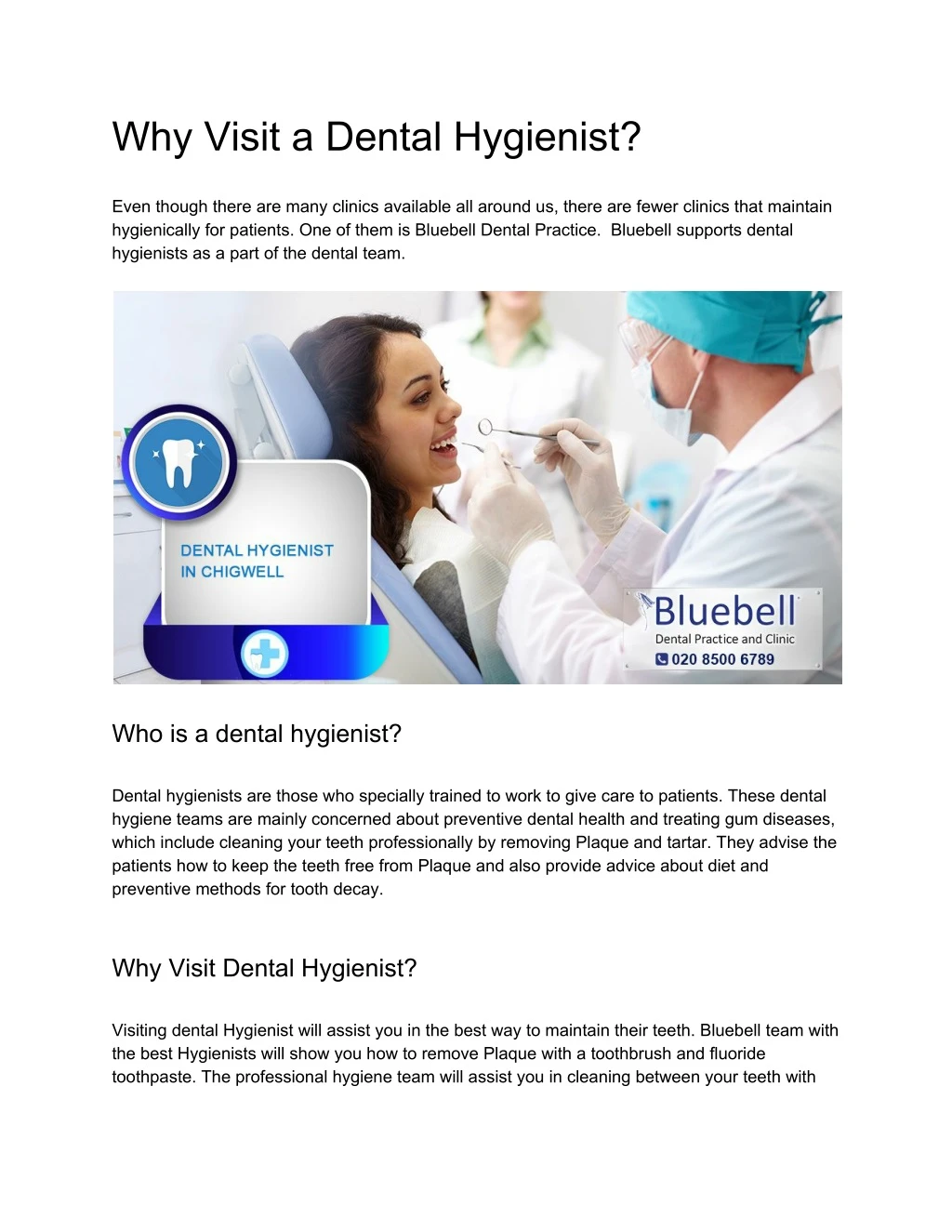why visit a dental hygienist