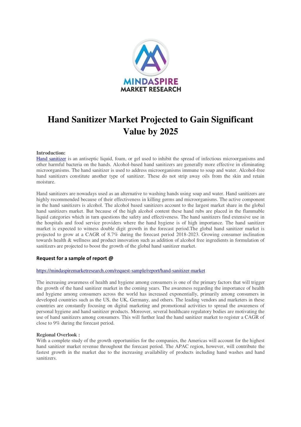 hand sanitizer market projected to gain